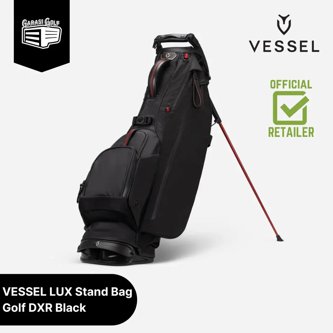 VESSEL LUX Stand Bag Golf DXR Black - Tas Golf Set Stick Original Lightweight Waterproof