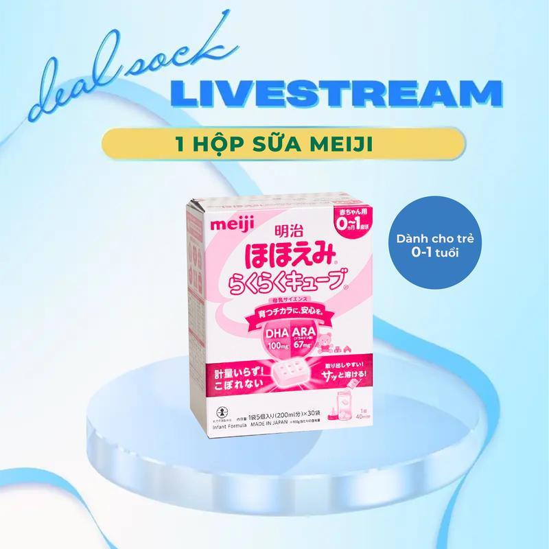 [DATE THANG 10] Sữa Meiji Thanh nội địa Nhật số 0 (0-1 tuổi) hộp 30 thanh