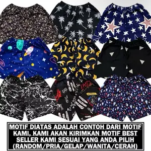 FLASH SALE CALANA HOTPANS  Boxer Shorts Wanita Santai Katun Celana Motif random Pendek Dewasa