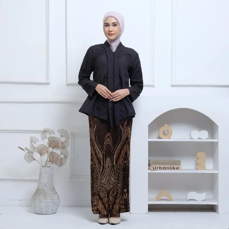 Atasan Kebaya Kartini Lengan Panjang Wisuda Kondangan Motif Wanita grosir  kebaya  Dress Katun Pesta Mewah 5