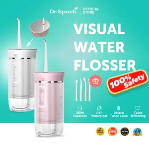 Dr.Spock Water Flosser Dapat Dilipat Water Floss Electric Oral Lrrigator 160 Ml Pembersih Gigi Penyesuaian Mode Pembilasan Tiga Kecepatan Pengisian USB Pembersih Karang Gigi Gusi Bersihkan Mulut Pembersihan Perawatan