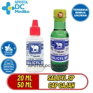 Salicyl SP Cap Gajah 20 Ml & 50 Ml, Bermanfaat Untuk Mengatasi Gatal-Gatal Pada Kulit Karena Biang Keringat Atau Gangguan Kulit Lain