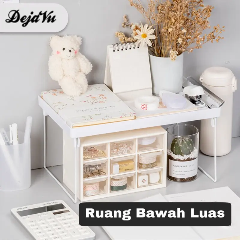 Dejavu Rak Organizer Stationery Rak Penyimpanan Desktop Lipat Storage ATK Buku Meja Kantor HRM311 2