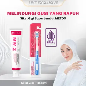 [DOKTIF  Exclusive] METOO Extra Clean Bundle-BPOM- Gigi Putih / Bebas Sensitif / Bebas Karang Gigi / Pasta Gigi Probiotik  / Gusi Sensitif / Membersihkan Noda Gigi MW-3 Pasta Gigi Advance whitening 100g + Sikat Gigi Extra Clean