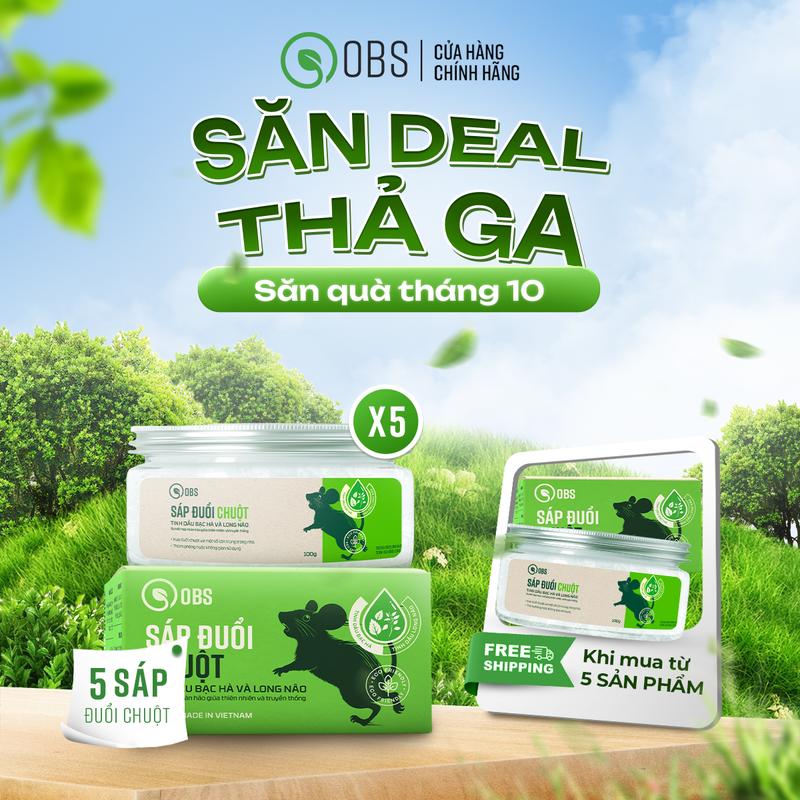 OBS Việt Nam - Sáp Đuổi Chuột Và Côn Trùng OBS 100g Nguyên Liệu Tinh Dầu Tự Nhiên An Toàn Cho Con Người & Động Vật Hương Thơm Dễ Chịu Khử Mùi Tốt (100g/hộp)