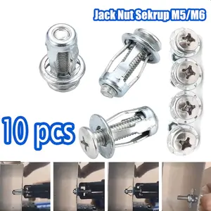 10PCS Jack Nuts Sekrup M4/M5/M6 Bahan Metal Metal Screw Untuk Mobil