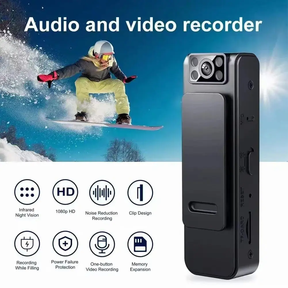 Shunmaii Body Cam Mini Camera Full HD 1080p Rotating Lens - L8