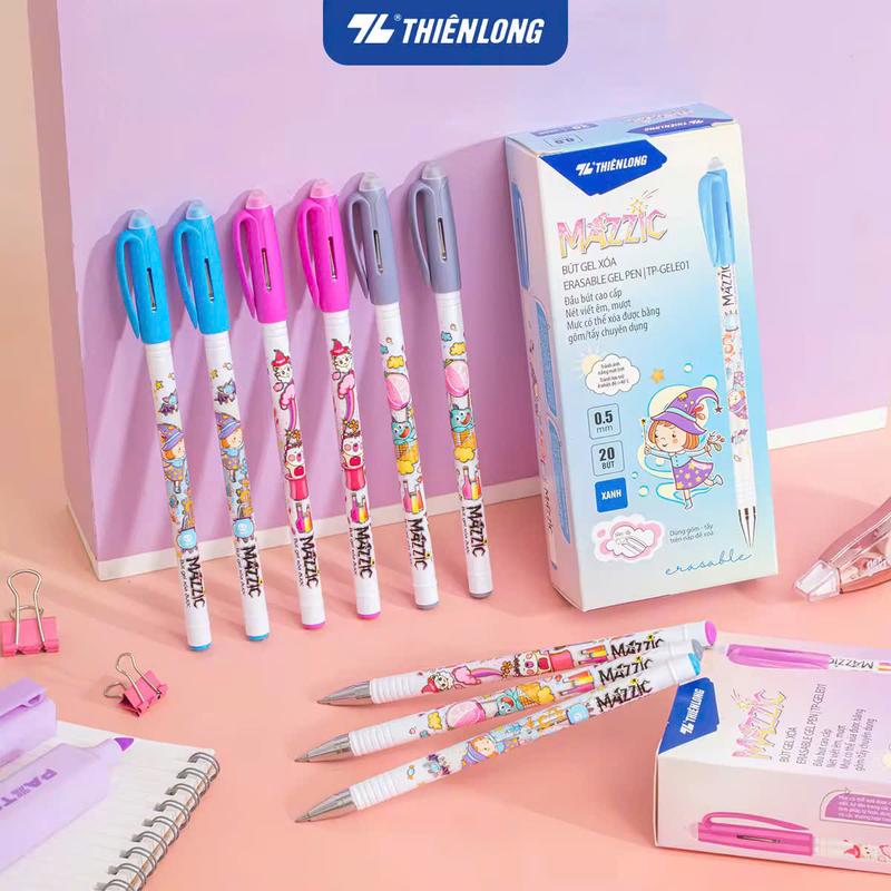 Hộp 20 Cây Bút Gel Xóa Được Thiên Long Mazzic Điểm 10 TP-GELE01 – Ngòi Bi 0.5mm, Viết Trơn Mượt, Có Gôm Trên Nắp