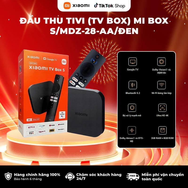 Đầu thu Tivi Xiaomi Mi Box S Gen2 MDZ-28-AA Đen 4K Ultra HD