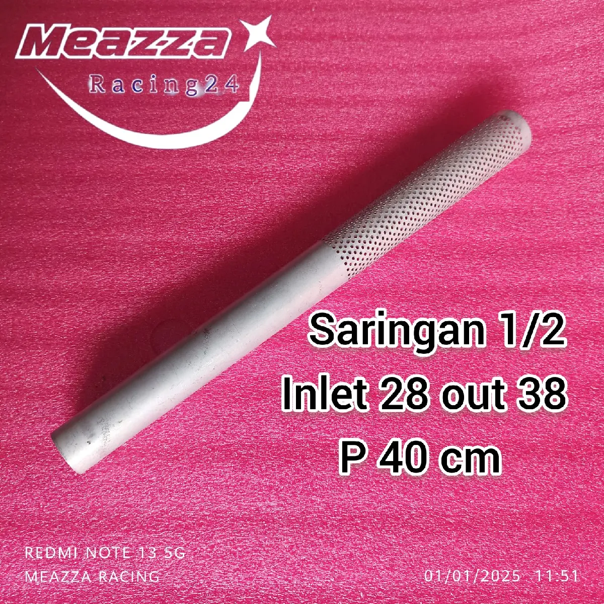 Saringan Setengah Knalpot Motor Sarteng Inlet 28 Out 38 Panjang 40 cm untuk Semua Motor Matic - Motorcycle copy crf slincer cts saringan zrc gen 2
