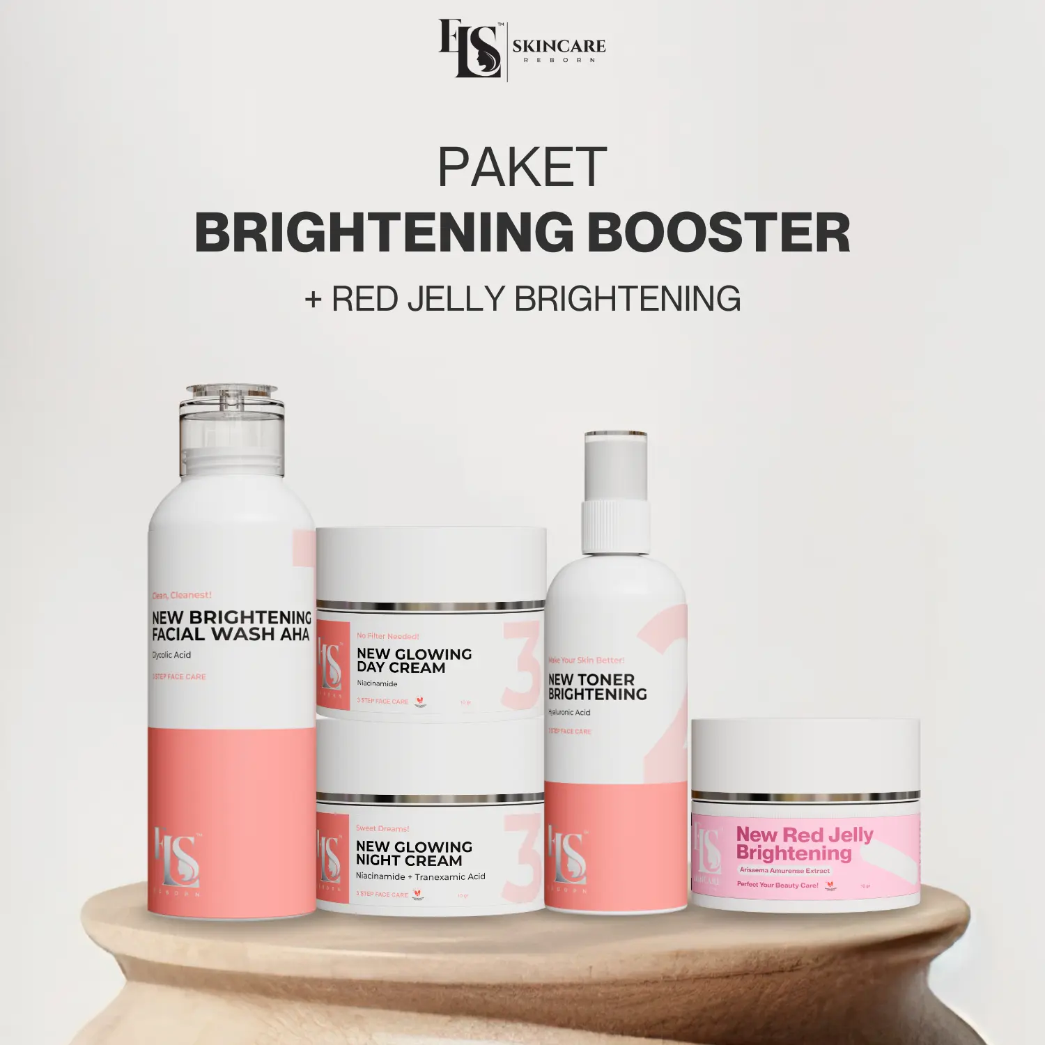 PAKET BUNDLING NEW BOOSTER + RED JELLY GLOWING KIT LS SKINCARE Wajah Facial