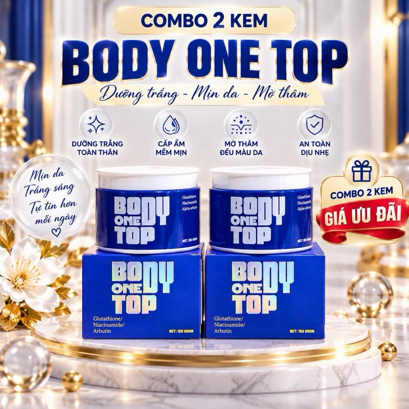 COMBO 2 Hộp Kem Body One Top 160g Tặng kèm Tắm Trắng Mịn Thanh Tô Dưỡng Da Body Làm Đẹp Da