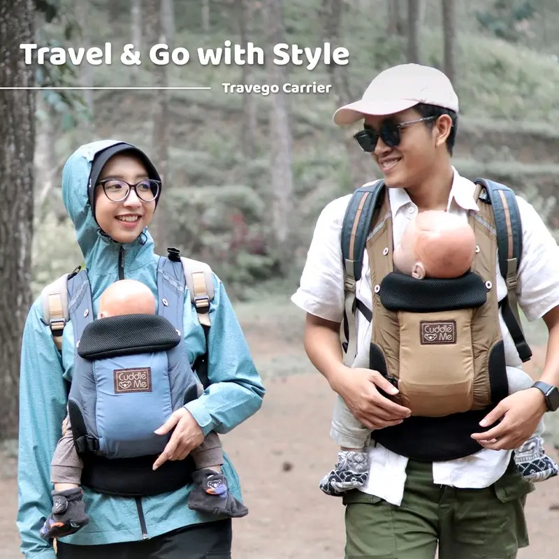 CuddleMe Travego Carrier: Gendongan Bayi SSC Ergonomis, Posisi M-Shape Nyaman, Ringan & Adjustable 1