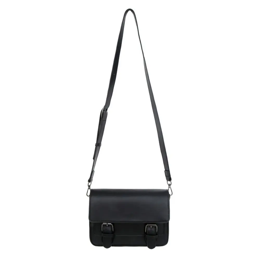 Retro PU Leather Shoulder Bag Square with Adjustable Strap Male Crossbody Bag Black Phone Bag Men's Small Messenger Bag