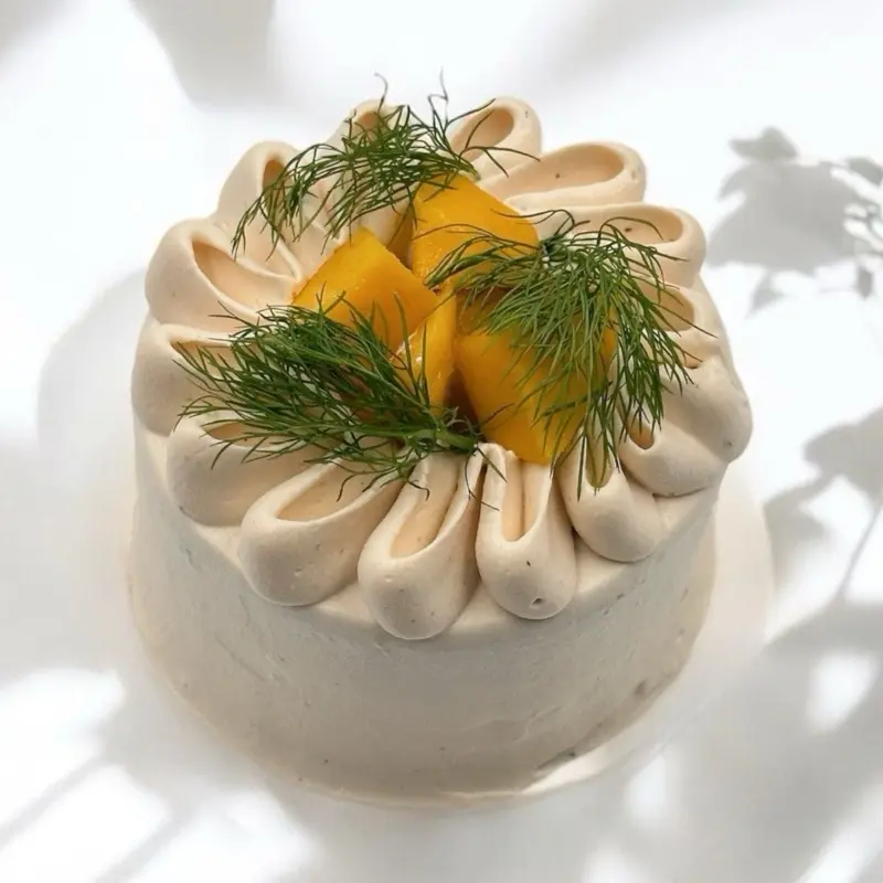 Gentle Sloth Cake: 4 inch Mango teacream cake 망고 그린티 케이크