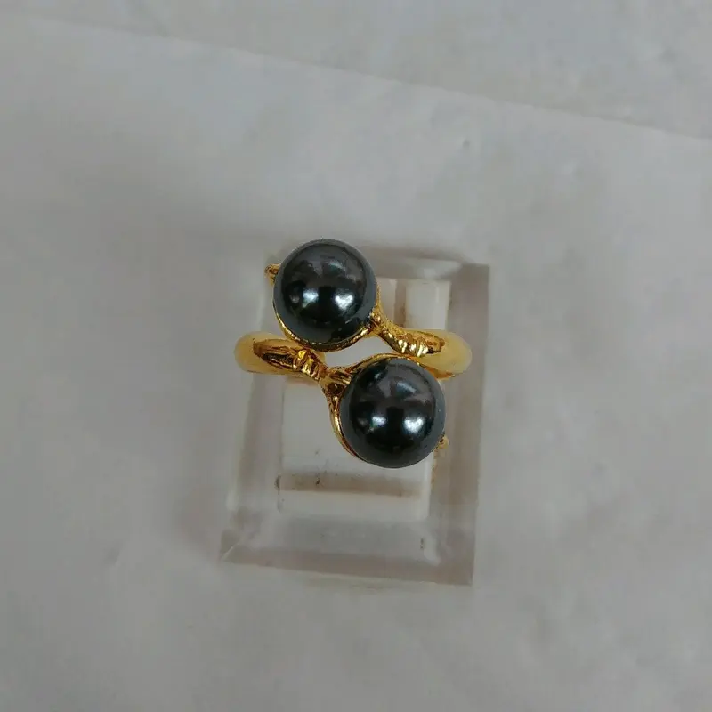 Cincin Mutiara Cokelat Lapis Emas Kuning 4
