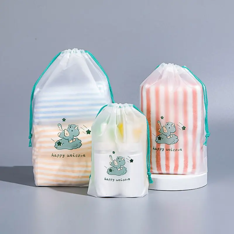 Túi Đựng Giày Khủng Long Hoạt Hình, Bền, Trong Suốt Lì Chống Bụi, Túi Gói Du Lịch, Không Thấm Nước, Túi Treo, Túi Dây Rút, Thích Hợp Cho Du Lịch Ngoài Trời Và Chuyến Đi Công Tác 4