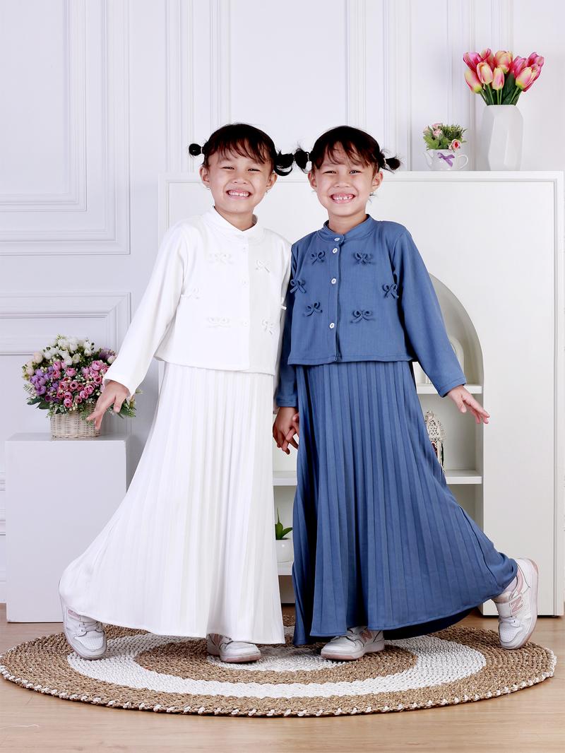 Product Introduction of Dungdungkids Gamis Anak Aurora Coquette 2 in 1 Knitt Plisket 3 - 11 Tahun 2