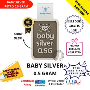 Baby Silver Fine Silver Bar Perak Batangan Asli Murni Logam Mulia Original 0.5 Gram