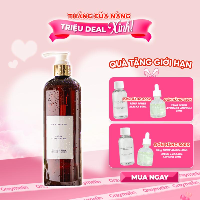 Dầu Tẩy Trang Graymelin Argan Cleansing Oil 500ml giúp làm sạch và Cấp Ẩm Cho Da 500ML