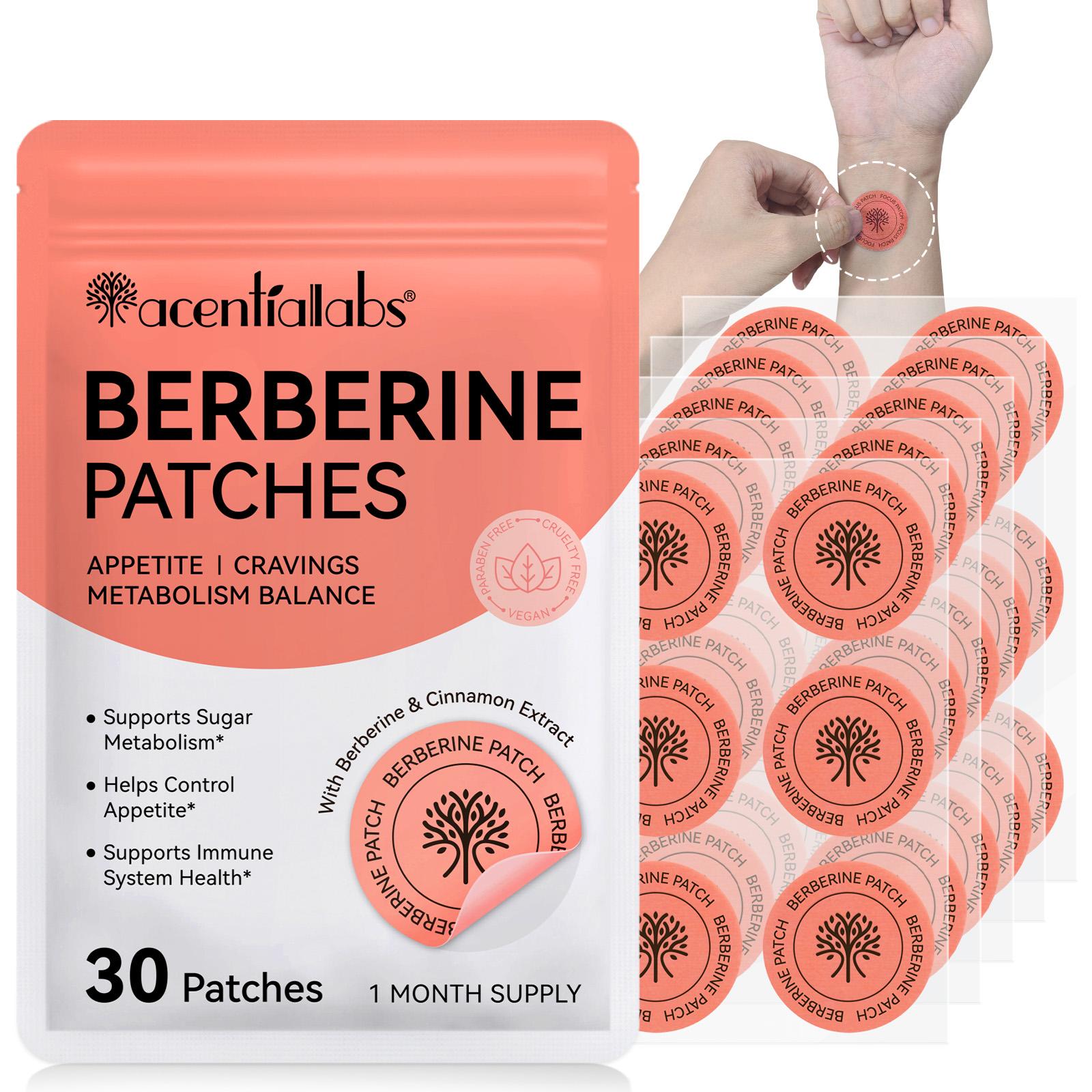 Berberine Patch 30枚入り×4 acentiallabs ベルベリンパッチ30枚入り、外用タイプ、低刺激で肌に