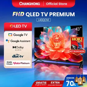 Changhong QLED TV 43 inch FHD Dolby Audio Google Play Netflix Youtube Bluetooth USB Google Assistant Smart TV Digital TV Free Vidio (L43QCN1)