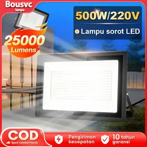 【Garansi 10 tahun】Lampu sorot led Outdoor waterproof Lampu tembak sorot 30W 50W 100W 150W 300W 500W Lampu tembak led Cahaya putih Cahaya hangat Led flood lights Adegan yang akan digunakan Pencahayaan papan iklan Halaman