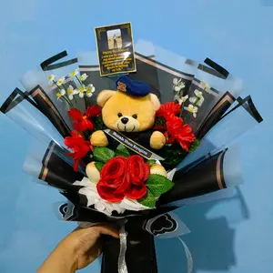 Buket Boneka Profesi Brimob  buket boneka profesi polisi, buket boneka profesi polri, buket bonela wisuda kenaikan pangkat Bunga Dolls