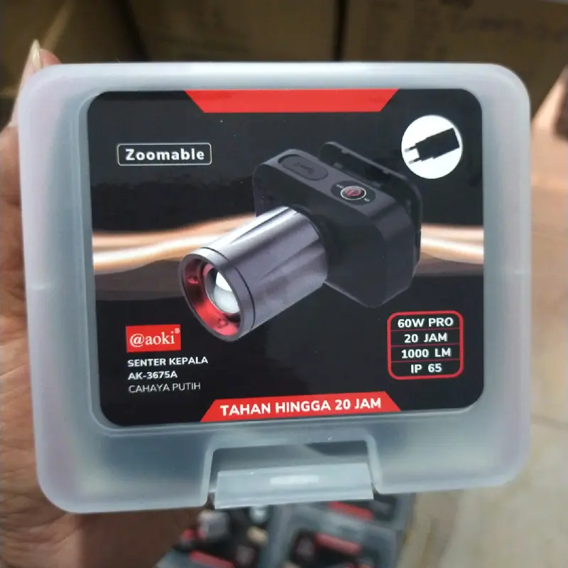 Aoki Senter Kepala Ak-3675A ZOOM 1000Lumen 80MIL VERTICAL LED CHIP 60W PRO 2