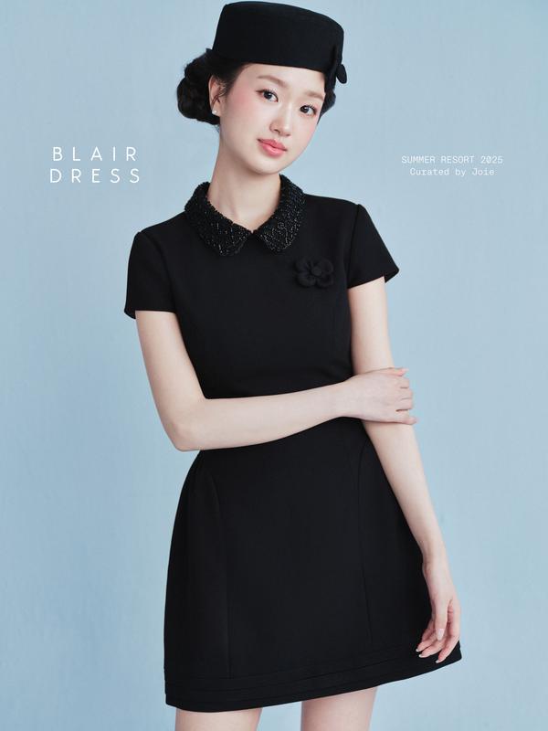JOIE DES ROSES - Váy liền dáng chữ A cổ sen đính cườm tay hến BLAIR DRESS