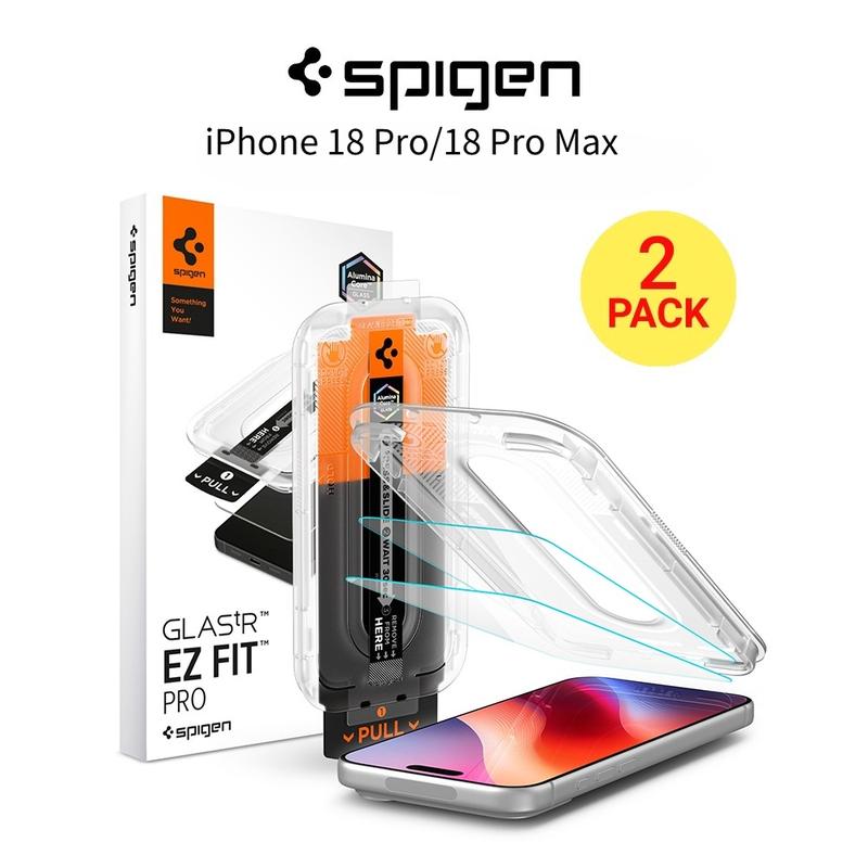 Mẫu mới 2026 Miếng dán màn hình kính cường lực Spigen EZ Fit Pro HD cho iPhone 18 Pro/18 Pro Max/17/17 Pro/17 Pro Max và các dòng iPhone 18/17/16/15/14/13