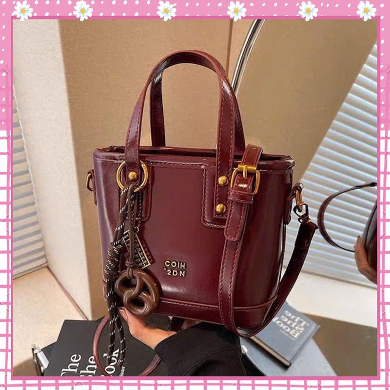 Túi xách nữ đeo chéo đeo vai kết hợp quai xách màu sắc Basic tặng kèm móc Đá dễ mix đồ BHOL68 041