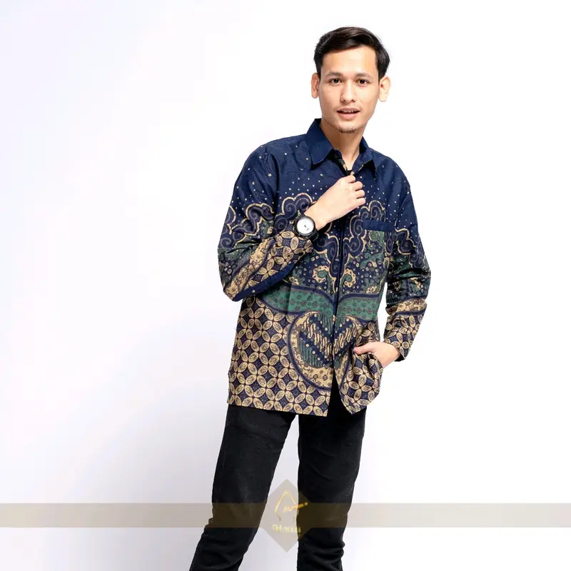 Batik Afandi Motif Wibisono Kemeja Batik Slim FIT Pria SOLO Full Furing Katun PRIMISIMA Corak Lengan Panjang Nyaman 1