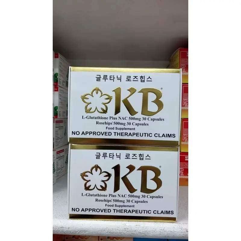 kb l glutathione plus nac KB L-Glutathione Plus NAC 500mg 30 Capsules Rosehips 500mg 30 Capsules 2 BOXES