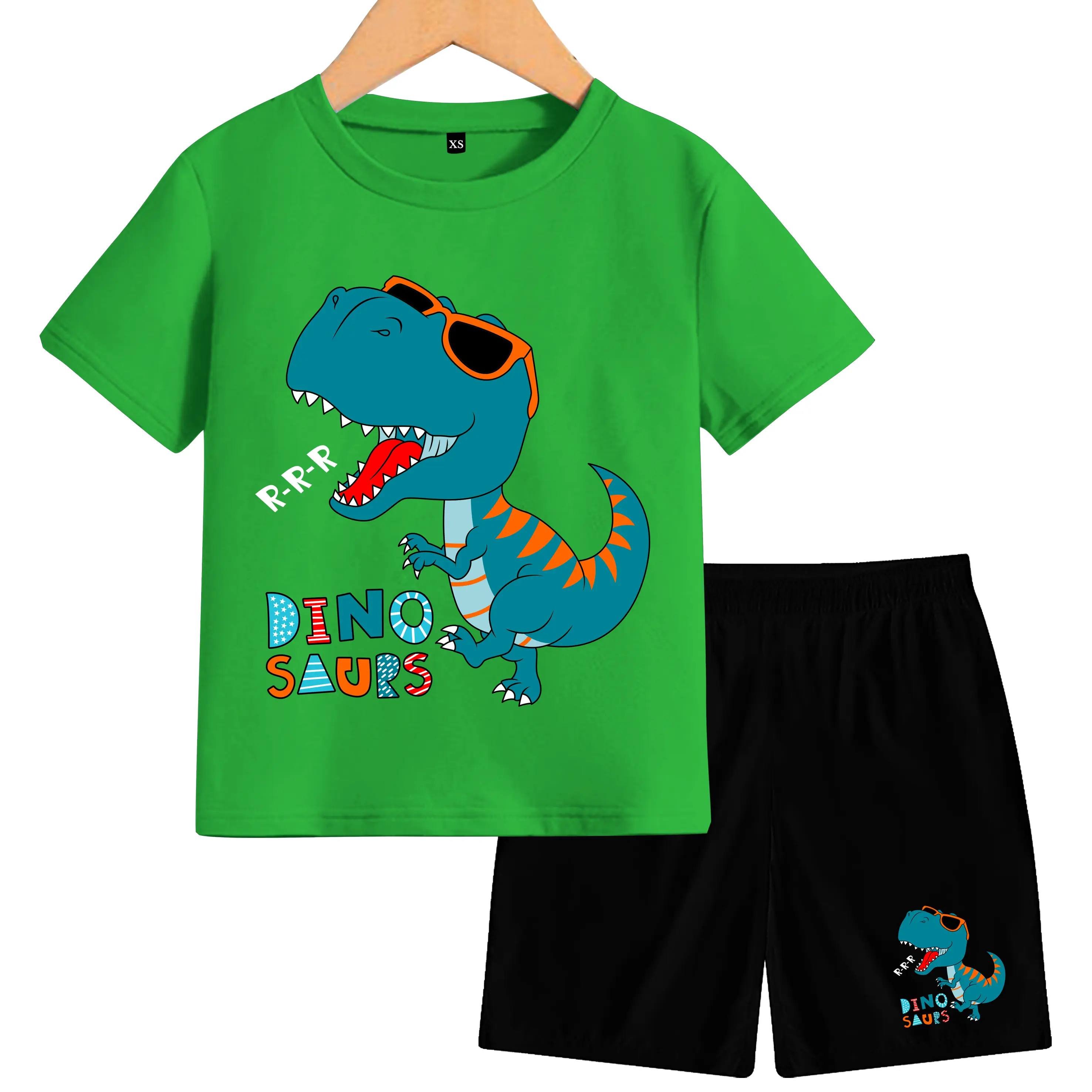 Setelan dino Anak-Anak Lengan Pendek Terbaru Fashion