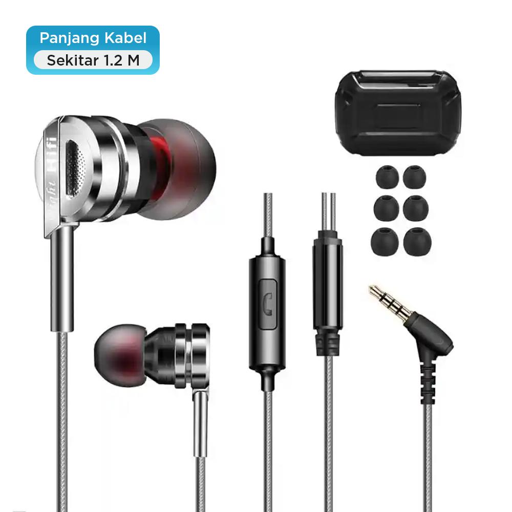 QKZ In-Ear Earphone Kabel Bass Driver 9.2mm dengan Mic - QKZ-DM9