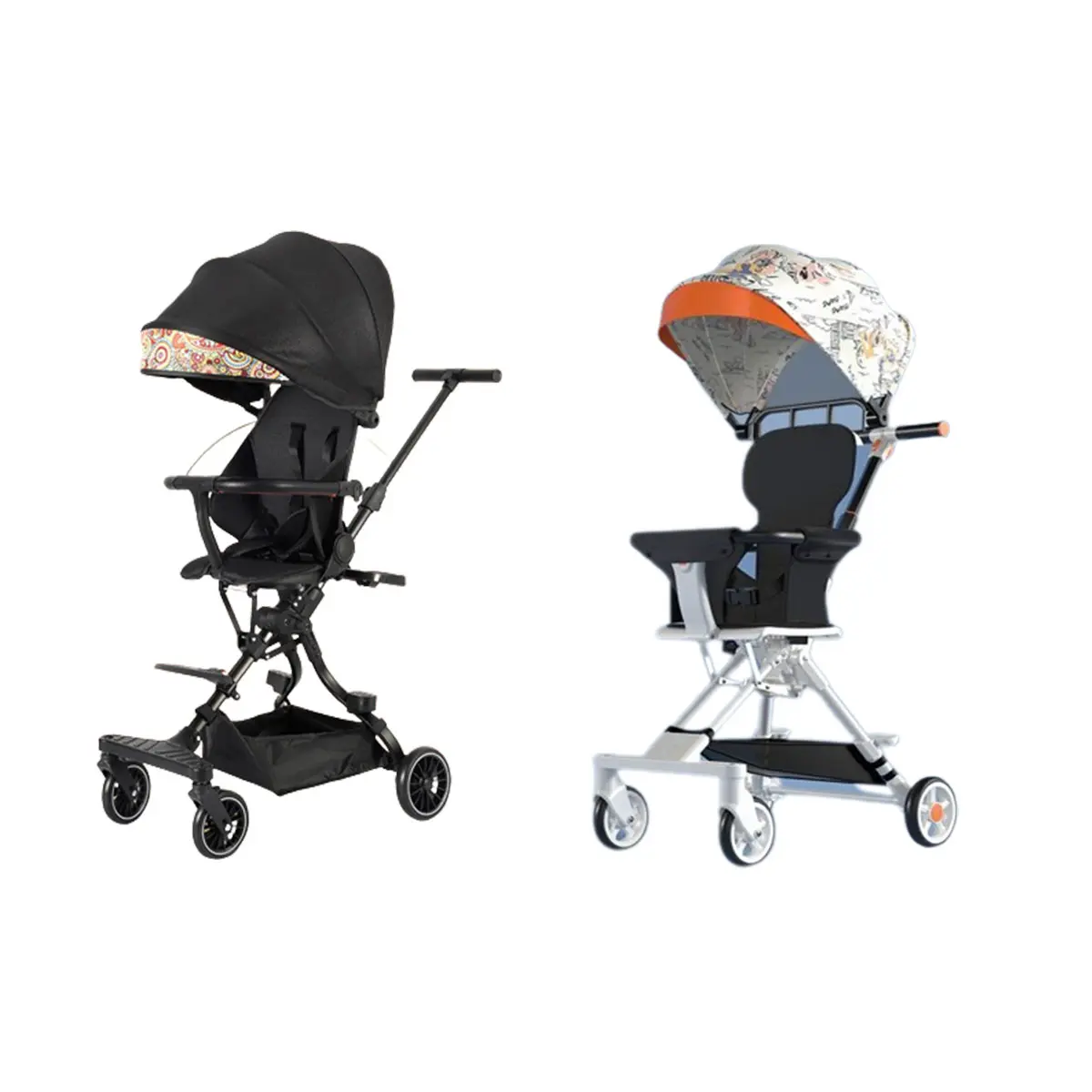 One-key folding baby stroller artifact stroller baby stroller high landscape can sit and recline light stroller