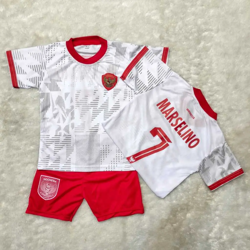 PROMOO!! BAJU BOLA ANAK TIMNAS PUTIH DAN MERAH