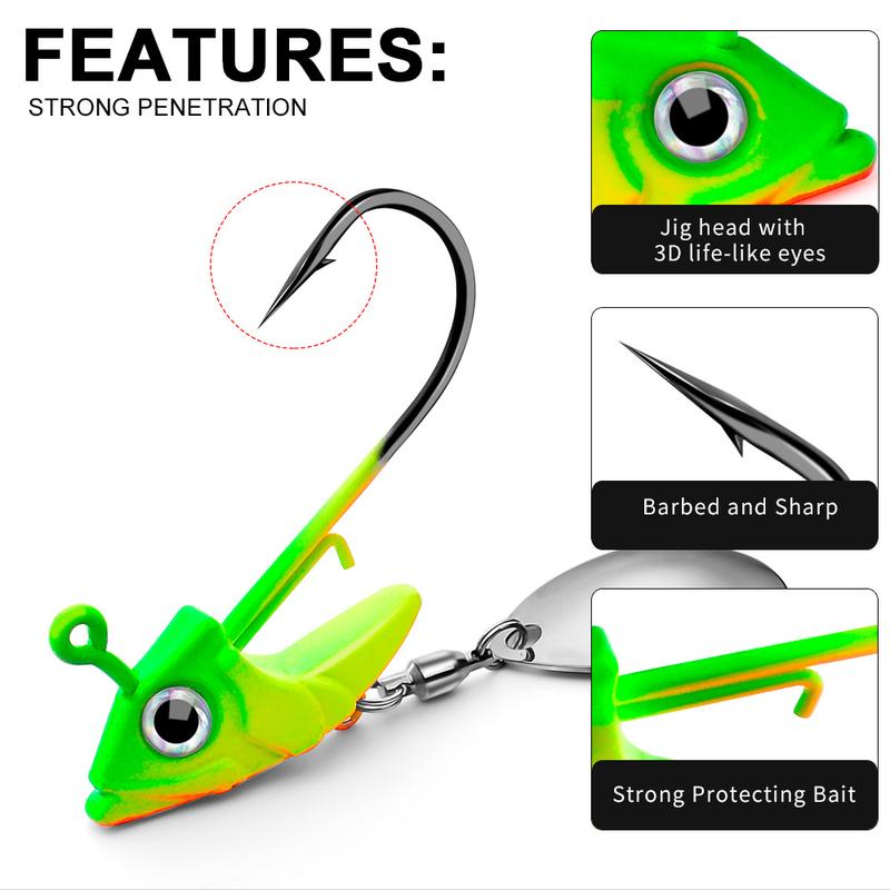 2PCS Luya lead head hook with hook fish head lead head hook soft fish weight anti-bottom hanging fish hook 7g 10g 15g Luya accessories 2