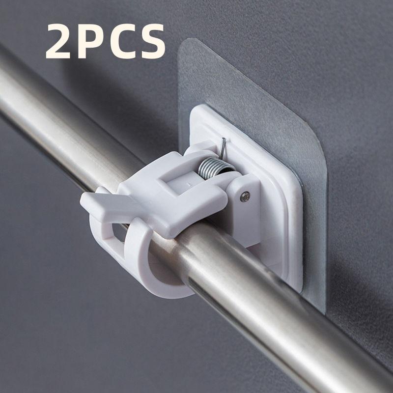  Móc Giá Đỡ Thanh Treo Rèm Tự Dính Không Cần Đục Lỗ Bộ 2 Chiếc Giá Đỡ Có Thể Điều Chỉnh Cho Nhà Bếp Phòng Tắm Phụ Kiện Gia Đình 