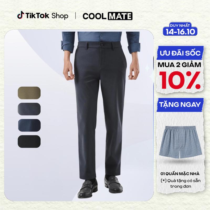 [TẶNG 01 Quần mặc nhà] Quần dài nam ECC pants dáng Taper (Co giãn - Chống nhăn) - Coolmate