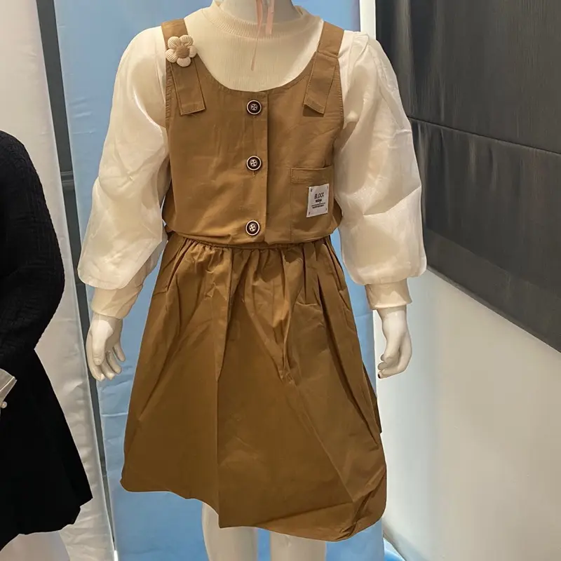4-8 tahun 001Yara One set baju rok & rompi fashion anak korea 0