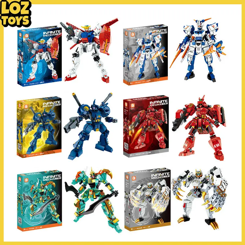 Mainan Bricks Block Robot Perakitan Mecha Binatang Roh 3D Balok Susun