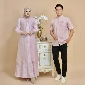 Ready Stok Hana Dress - Couple Gamis dan Koko Marbela Printing Raya Series 2026