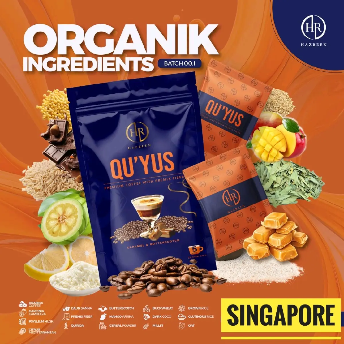 Quyus Premium Coffee with Premix Fibre