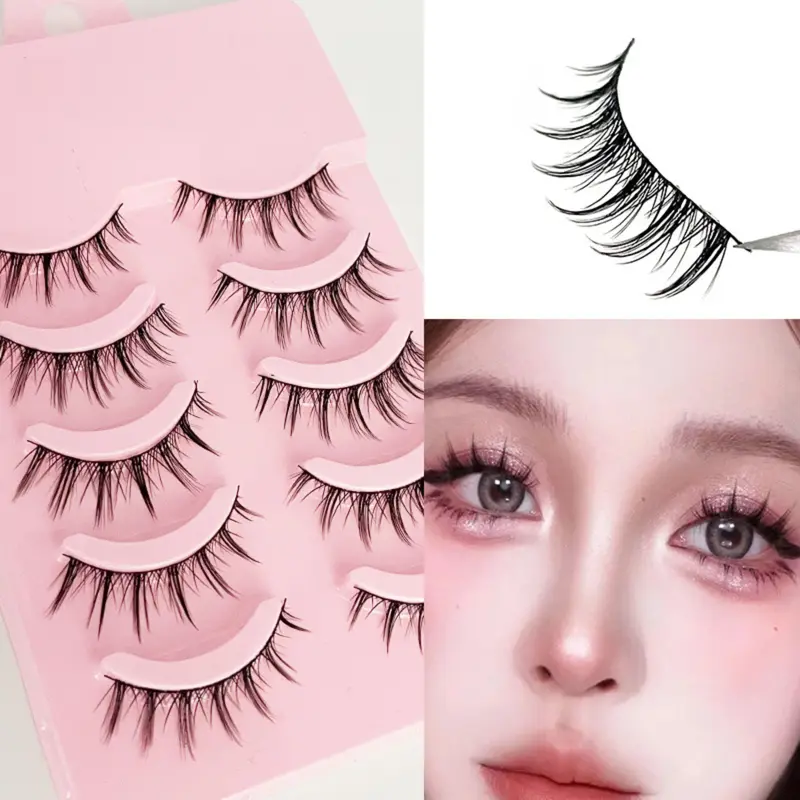 LANIAKEA 5 Pasang Fake Lashes Natural Bulu Mata Palsu Korea 3D Eyelash Extension Bulumata 5