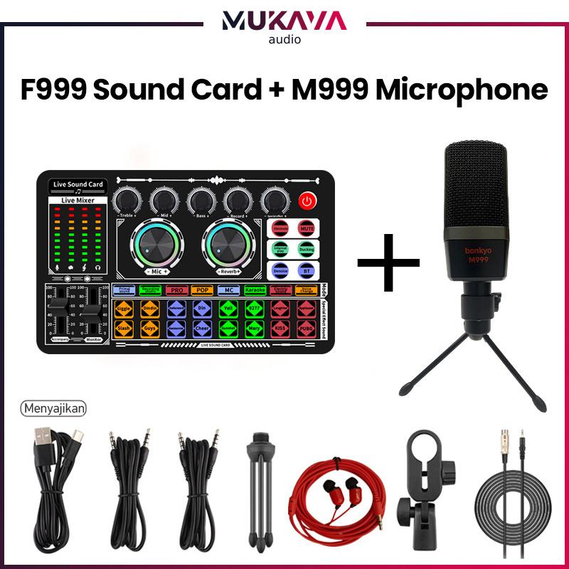 2023 NEW F999 +M999 Soundcard Microphone Kit Audio Mixer Vocoder ...