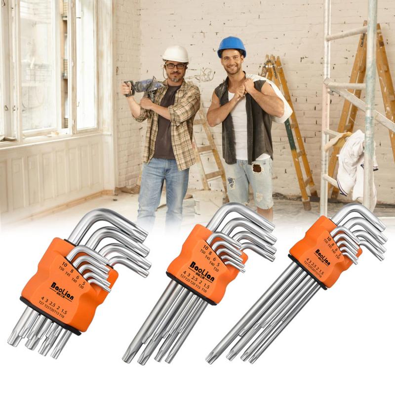 Product Introduction of 9Pcs Torx Star Wrench Kits Set Allen Keys Hexagon Hex Head Spanner Keys Set Double End L Type Star Screwdriver Hand Repair Tools 37