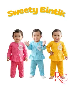 SETELAN SWEETY BABY BINTIK PEREMPUAN BATITA LEMBUT USIA 0-12BULAN/FASHION ANAK MOTIF/SET MOTIF BORDIR