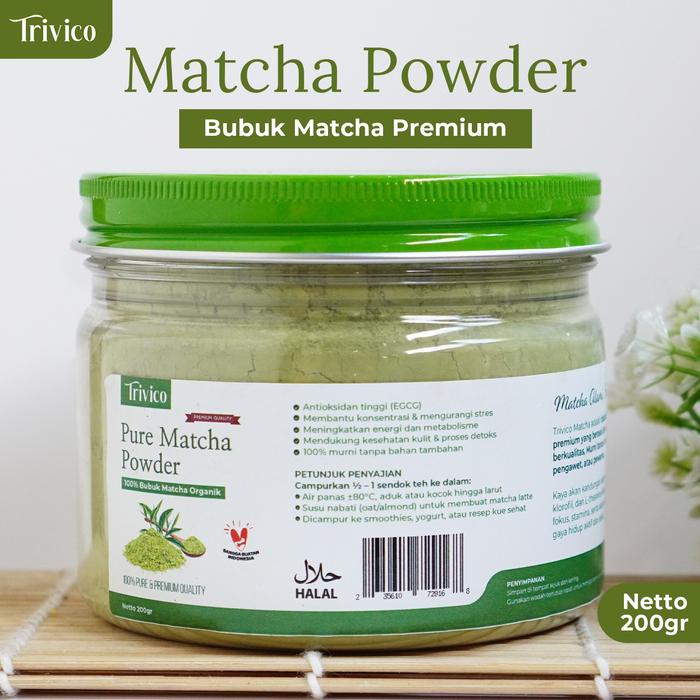 Gambar TRIVICO Pure Matcha Powder Premium Matcha Bubuk Matcha Organic & Original - 50 GRAM dari TRIVICO.ID Kota Tangerang Selatan Tokopedia